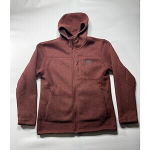 The North Face Men's Long Sleeve Full Zip Red Fleece Jacket - Size XL